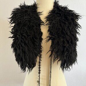 Juicy Couture Vintage Black Shaggy Faux Fur Vest - Size Small